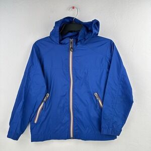 L.L Bean Windbreaker Jacket Blue Unisex Kids 8 Zipped Pockets‎ Hoodie Outdoor